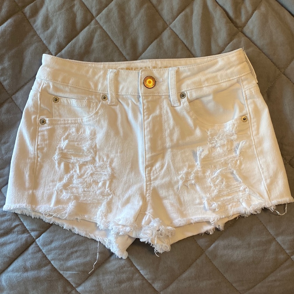 White American eagle jean shorts